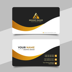 Wall Mural - black and gold luxury business card design template