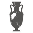 Broken greece vase. Ancient pottery isolated on white background. Vector illustration.
