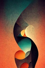 Wall Mural - Abstract Neo Memphis style background with grainy texture. Trendy contemporary design. Digital art.
