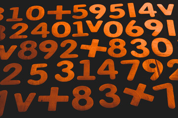 Poster - background or texture of numbers. finance data concept. mathematic. seamless pattern with numbers. f