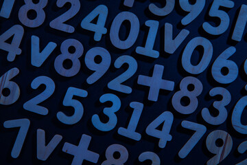 Poster - background or texture of numbers. finance data concept. mathematic. seamless pattern with numbers. f