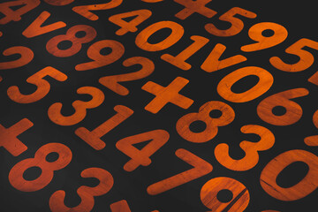 Poster - Background or texture of numbers. Finance data concept. Mathematic. Seamless pattern with numbers. Finance concept. 