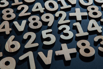 Poster - background or texture of numbers. finance data concept. mathematic. seamless pattern with numbers. f
