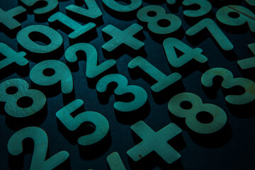 Poster - background or texture of numbers. finance data concept. mathematic. seamless pattern with numbers. f