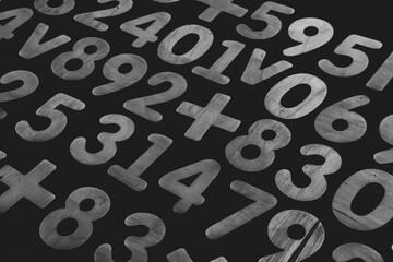 Poster - Background or texture of numbers. Finance data concept. Mathematic. Seamless pattern with numbers. Finance concept. 