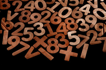Poster - background or texture of numbers. finance data concept. mathematic. seamless pattern with numbers. f
