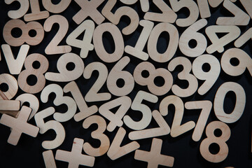 Poster - background or texture of numbers. finance data concept. mathematic. seamless pattern with numbers. f