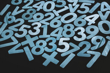 Poster - background or texture of numbers. finance data concept. mathematic. seamless pattern with numbers. f