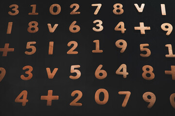 Poster - background or texture of numbers. finance data concept. mathematic. seamless pattern with numbers. f