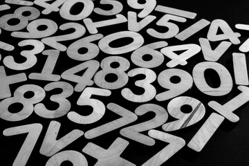 Poster - background or texture of numbers. finance data concept. mathematic. seamless pattern with numbers. f