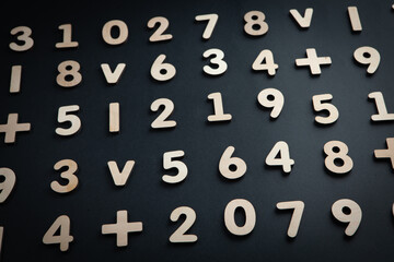 Poster - background or texture of numbers. finance data concept. mathematic. seamless pattern with numbers. f