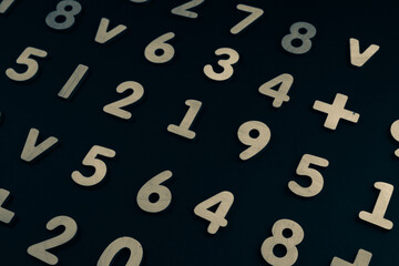 Poster - background or texture of numbers. finance data concept. mathematic. seamless pattern with numbers. f