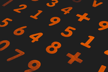 Poster - Background or texture of numbers. Finance data concept. Mathematic. Seamless pattern with numbers. Finance concept. 