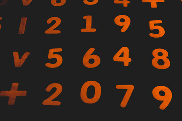 Poster - background or texture of numbers. finance data concept. mathematic. seamless pattern with numbers. f