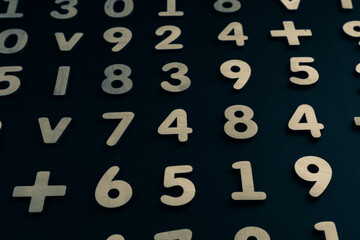 Poster - Background or texture of numbers. Finance data concept. Mathematic. Seamless pattern with numbers. Finance concept. 