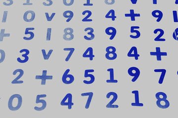Poster - Background or texture of numbers. Finance data concept. Mathematic. Seamless pattern with numbers. Finance concept. 