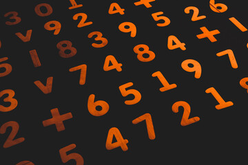 Poster - background or texture of numbers. finance data concept. mathematic. seamless pattern with numbers. f
