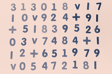 Poster - Background or texture of numbers. Finance data concept. Mathematic. Seamless pattern with numbers. Finance concept. 