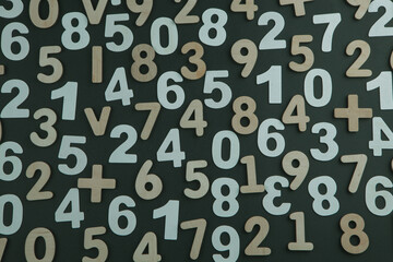 Poster - background or texture of numbers. finance data concept. mathematic. seamless pattern with numbers. f