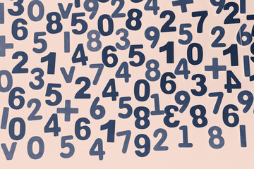 Poster - Background or texture of numbers. Finance data concept. Mathematic. Seamless pattern with numbers. Finance concept. 