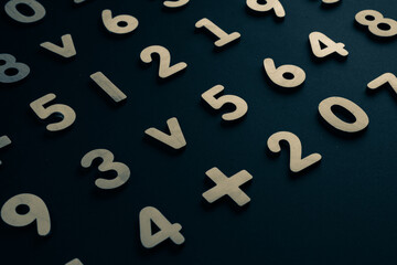 Poster - Background or texture of numbers. Finance data concept. Mathematic. Seamless pattern with numbers. Finance concept. 