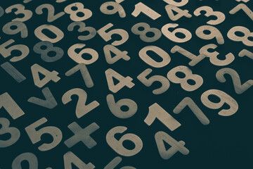 Poster - Background or texture of numbers. Finance data concept. Mathematic. Seamless pattern with numbers. Finance concept. 