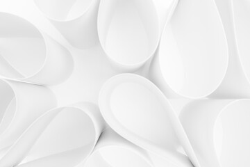 Poster - funny white drops of paper as soft light bright pattern closeup in gentle minimal simple modern abst