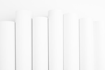 Poster - white smooth stripes or tubes as abstract geometric pattern with soft light vertical parallel lines 