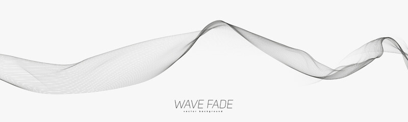 Poster - Abstract background with faded line waves. Warped waveform.