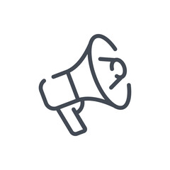Fototapete - Bullhorn and Announcement line icon. Speaker and Megaphone vector outline sign.