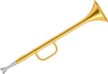 Golden Horn Trumpet In Realistic Style