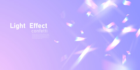Wall Mural - confetti design with rainbow flare effect vector illustration