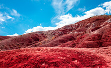 Red Mountain Against Blue Sky