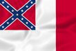 Illustration waving Confederate flag symbol