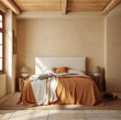 Leinwandbild Motiv Contemporary nomadic home bedroom interior background, 3d render
