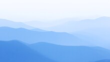 3d Illustration Of A Misty Blue Mountain Range Stretching To The Horizon, Ai Generated