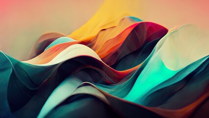 Wall Mural - 4k abstract wallpaper colorful design, shapes and textures, colored background, teal and orange colo