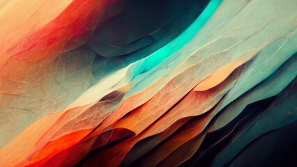 4K Abstract wallpaper colorful design, shapes and textures, colored background, teal and orange colores.