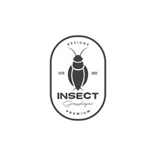 Grasshopper Badge Vintage Logo Design