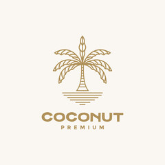 Canvas Print - minimalist hipster coconut tree logo design