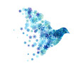 © KsanaGraphica - Flying bird with wings from snowflakes.