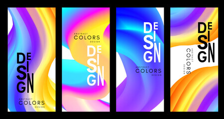 Wall Mural - colorful abstract background with flowing colors. vector illustration in modern fluid style.