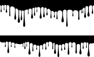 Wall Mural - dripping liquid design elements. vector isolated borders with ink or paint flow down.