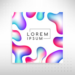Wall Mural - trendy poster with abstract colorful fluid bubbles
