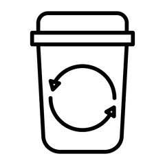 Wall Mural - Recycle Bin Line Icon