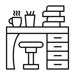 Poster - Study Table Line Icon