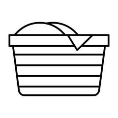 Wall Mural - Laundry Basket Line Icon