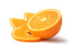 orange fruit.juice orange.cut in half isolated orange.orange.valencia orange.clipping path on white .