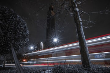 Poster - Long exposure shot of a train