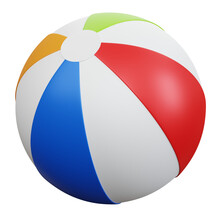 3d Rendering Beach Ball Isolated